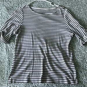 Christopher & Banks Stripped Elbow Tee